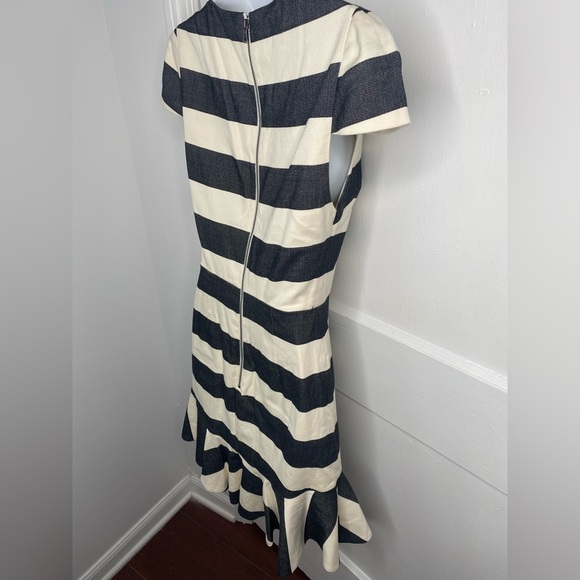 Alice + Olivia Fantine Ruffled Stripe Cap Sleeve Flare Mini Dress - Picture 12 of 14